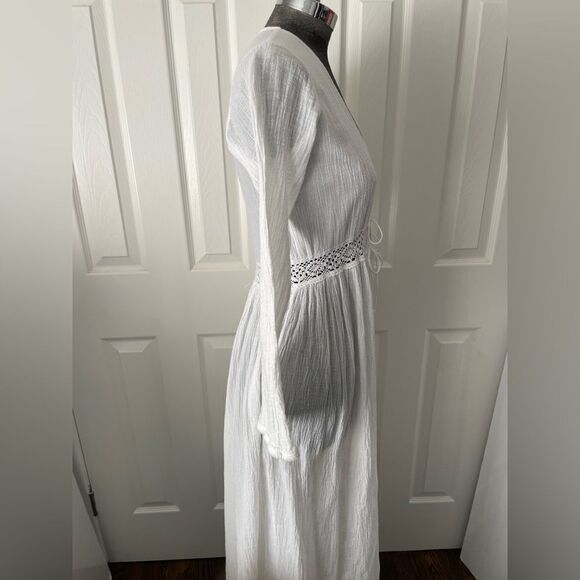 Miguelina Honeymoon Collection White Gauze Swim Coverup Size Small - Picture 3 of 8